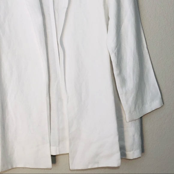 NWT Eileen Fisher White Notch Collar Open Front Lightweight Blazer size M - Picture 6 of 12